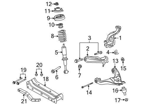 2005 Mercury Mountaineer Front Suspension, Control Arm Diagram 1 - Thumbnail