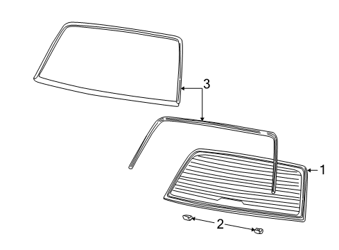 2003 Lincoln Town Car Back Glass, Reveal Moldings Diagram