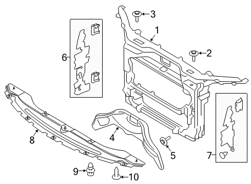 2014 Lincoln MKX Radiator Support Diagram