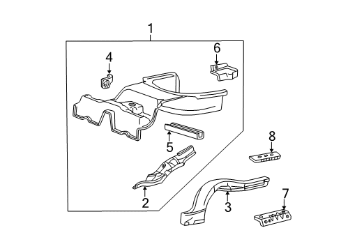 2002 Lincoln LS Heat Shield Diagram for XW4Z-5411431-AA