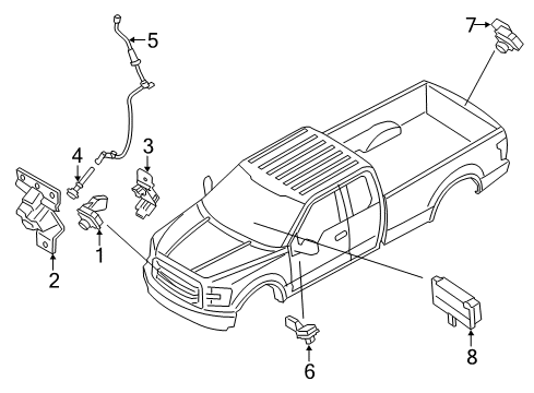 2020 Ford F-150 Parking Aid Diagram 1 - Thumbnail