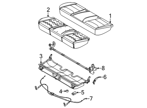 2023 Ford Maverick Rear Seat Components Diagram