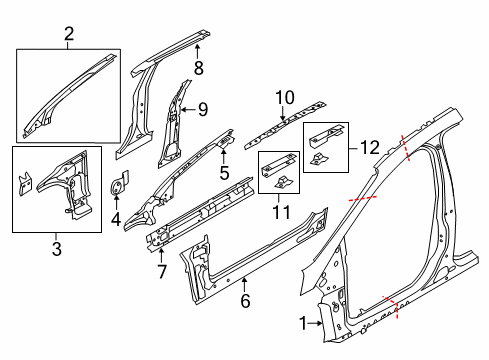 2012 Ford Focus Reinforcement - Roof Panel Diagram for CP9Z-5851180-A