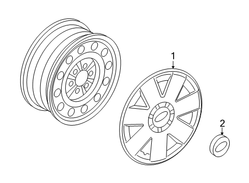 2009 Ford Fusion Wheel Covers & Trim Diagram