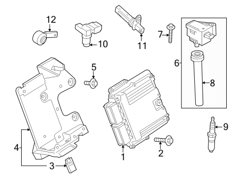 2024 Ford Mustang BRACKET - ENGINE CONTROL MODUL Diagram for PR3Z-12A659-A