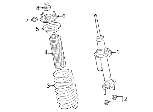 2022 Ford Bronco Shocks & Components - Front Diagram