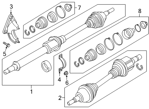 2014 Ford C-Max Drive Axles - Front Diagram