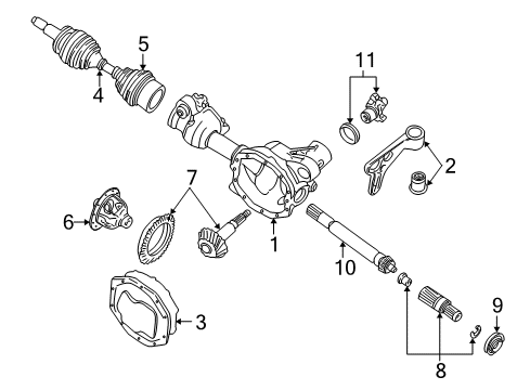 2001 Ford Explorer Carrier & Front Axles Diagram