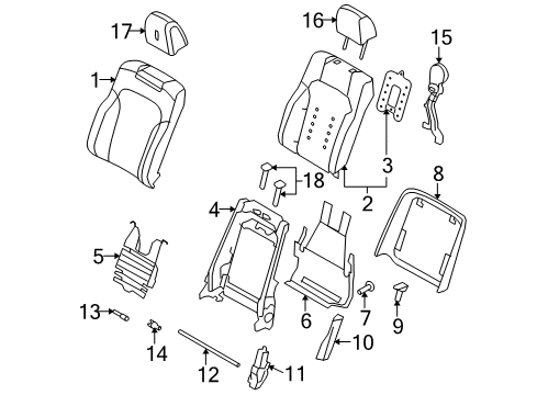 2012 Lincoln MKS Cover - Headrest - Roll Type Diagram for CA5Z-54610A62-BA