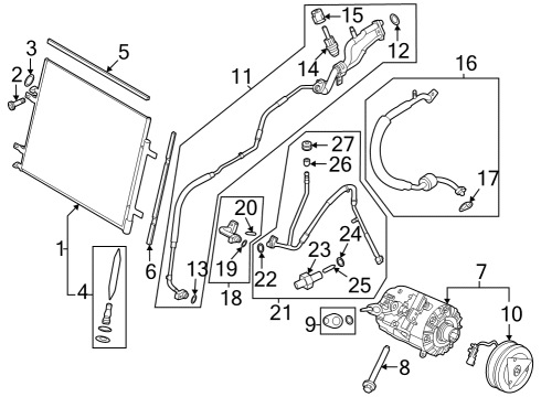 2023 Ford F-250 Super Duty CONDENSER ASY Diagram for PC3Z-19712-A