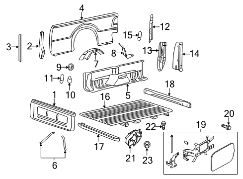 2013 Ford F-250 Super Duty Shield - Splash - Wheelhouse Diagram for BC3Z-9928371-A