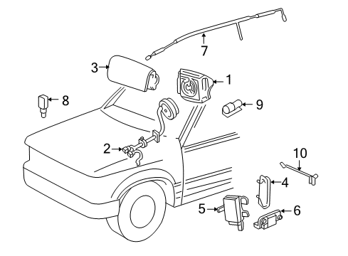 2010 Mercury Mariner Air Bag Components Diagram