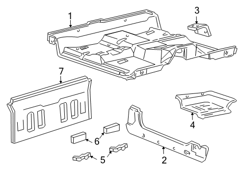 2000 Ford F-150 Back Panel, Floor, Hinge Pillar, Uniside Diagram 2 - Thumbnail