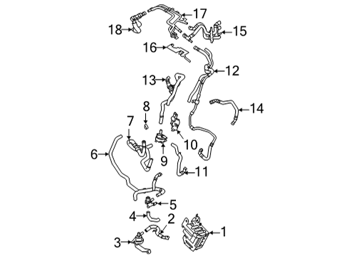 2021 Lincoln Aviator HOSE - HEATER WATER Diagram for L1MZ-18472-PAC