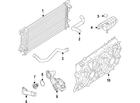 2015 Ford Edge Cooling System, Radiator, Water Pump, Cooling Fan Diagram 6 - Thumbnail