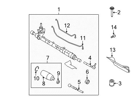 2011 Ford Fusion Gear Assembly - Steering Diagram for AE5Z-3504-A