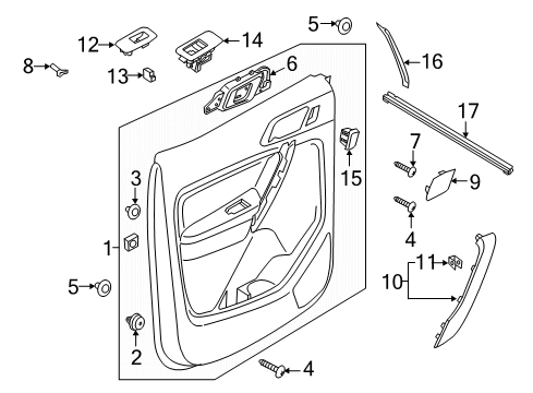 2019 Ford Ranger PANEL ASY - DOOR TRIM Diagram for KB3Z-2627407-BA