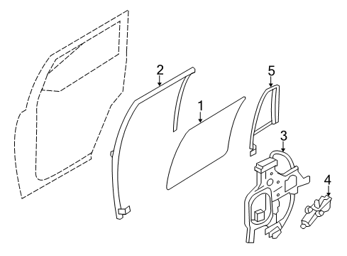 2017 Ford Expedition Rear Door - Glass & Hardware Diagram