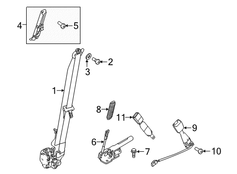 2018 Ford Police Interceptor Utility Front Seat Belts Diagram