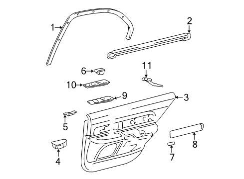 2003 Lincoln LS Handle Diagram for 3W4Z-5422666-AAA