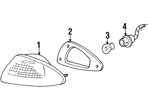 1998 Ford Contour Lamp Assembly Rear Stop An Diagram for F8RZ13405AA