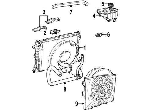 1999 Lincoln Town Car Radiator & Components, Cooling Fan Diagram