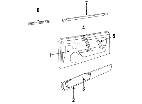 1992 Mercury Capri WEATHERSTRIP FRT DR Diagram for E9JY7621457B