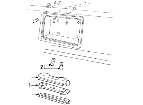 1984 Ford LTD License Lamps Diagram 1 - Thumbnail