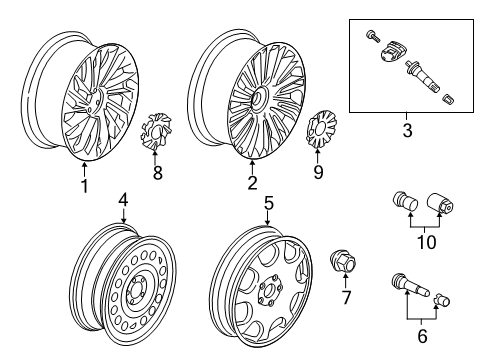 2023 Lincoln Aviator Wheels Diagram 4 - Thumbnail