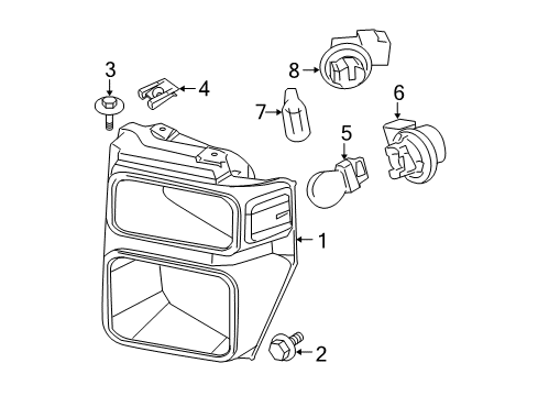 2010 Ford F-250 Super Duty Bulbs Diagram 7 - Thumbnail