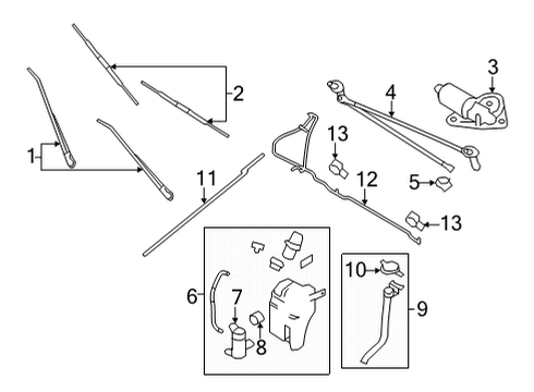 2019 Ford E-350 Super Duty Wiper & Washer Components Diagram