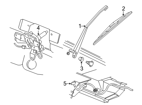 2004 Mercury Monterey Lift Gate - Wiper & Washer Components Diagram