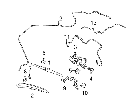 2013 Ford Fiesta Lift Gate - Wiper & Washer Components Diagram