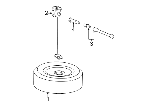 1993 Ford E-150 Econoline Spare Wheel Mounting Diagram for 2L1Z-1A131-BA