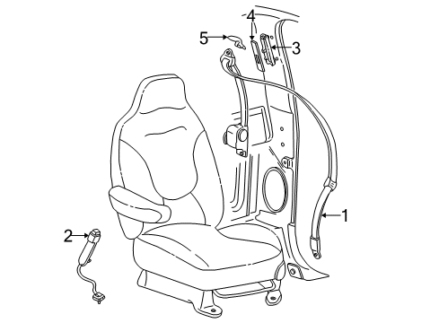 1997 Ford F-150 Front Seat Belts Diagram 2 - Thumbnail