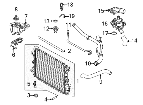 2010 Ford Mustang Radiator & Components Diagram