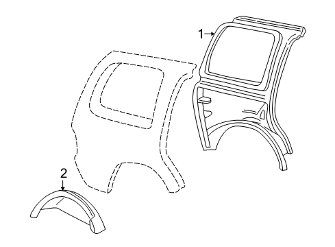 2002 Ford Expedition Inner Structure - Quarter Panel Diagram