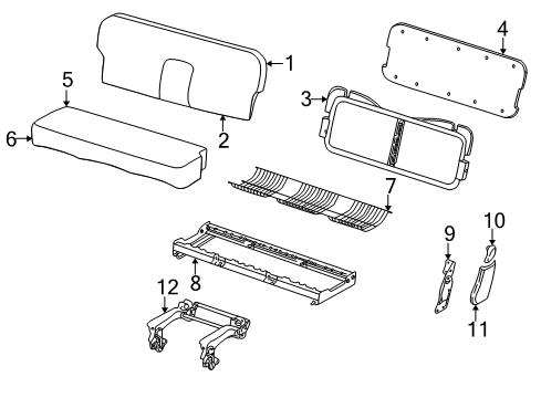 2005 Ford Excursion Pad Rear Seat Cushion Diagram for YC3Z7863840AA