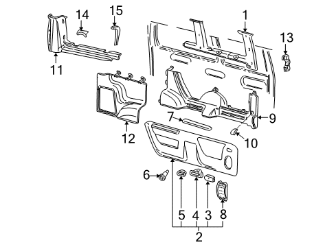 2009 Ford E-250 Interior Trim - Side Panel Diagram 1 - Thumbnail