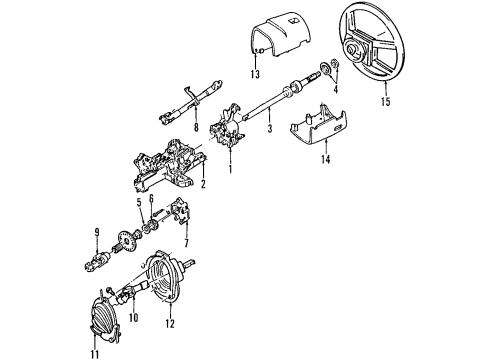 2002 Ford Taurus Shroud Assembly - Steering Column Diagram for YF1Z-3530-CA