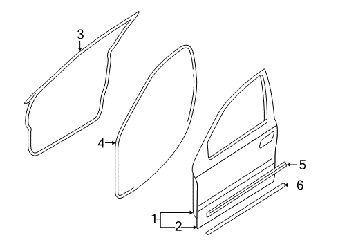 2008 Ford Taurus Regulator - Window - Less Motor Diagram for 8G1Z-5423209-B