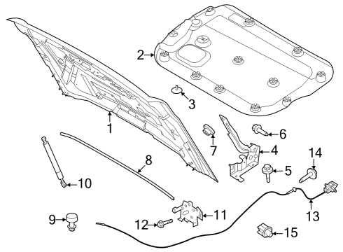 2022 Ford Bronco HINGE ASY - HOOD Diagram for N2DZ-16797-A