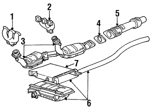 1997 Ford Windstar Exhaust Components Diagram 2 - Thumbnail