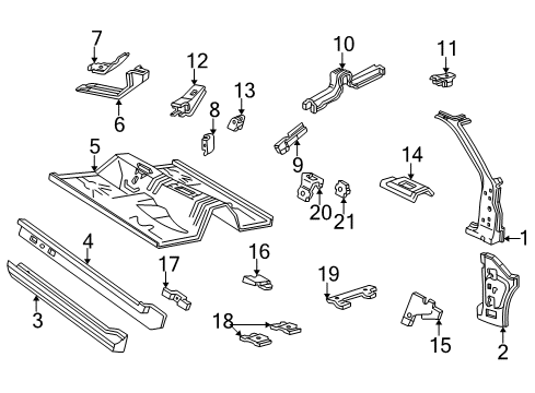 2000 Ford Mustang Bracket Diagram for XR3Z-63045G89-AA