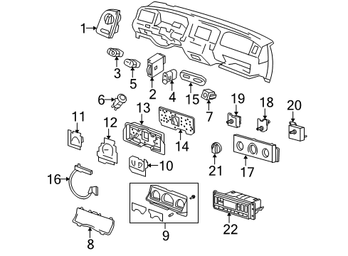 2005 Ford Crown Victoria Gauge Assembly - Temperature Diagram for F8AZ-10883-AA