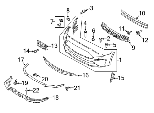 2023 Ford Mustang Bumper & Components - Front Diagram