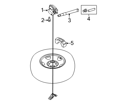 2011 Ford F-250 Super Duty Carrier & Components - Spare Tire Diagram