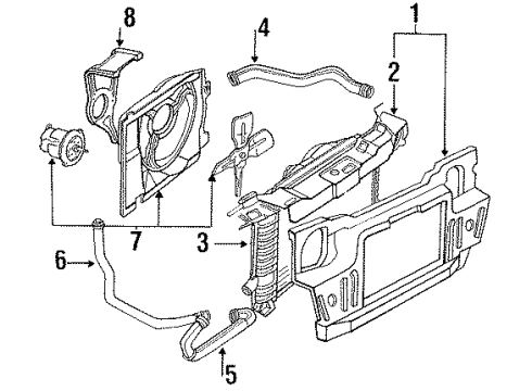 1992 Ford Tempo Radiator & Cooling Fan Diagram 2 - Thumbnail