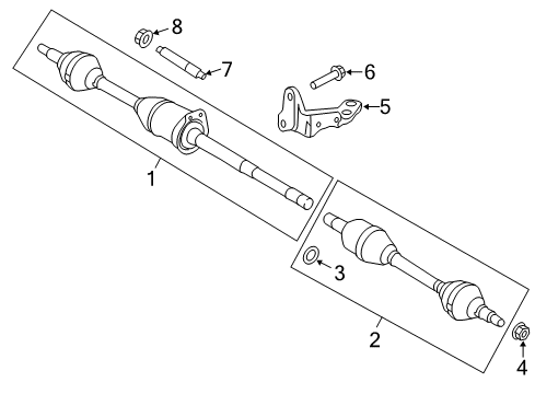 2010 Lincoln MKT Drive Axles - Front Diagram