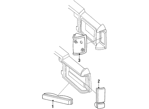 1991 Ford Country Squire Park & Side Marker Lamps Diagram